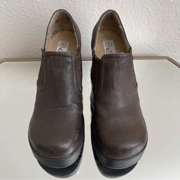 LOWER EAST SIDE Vintage Y2K Brown Faux Leather Chunky Platform Heeled Ankle Boot - Picture 8 of 14